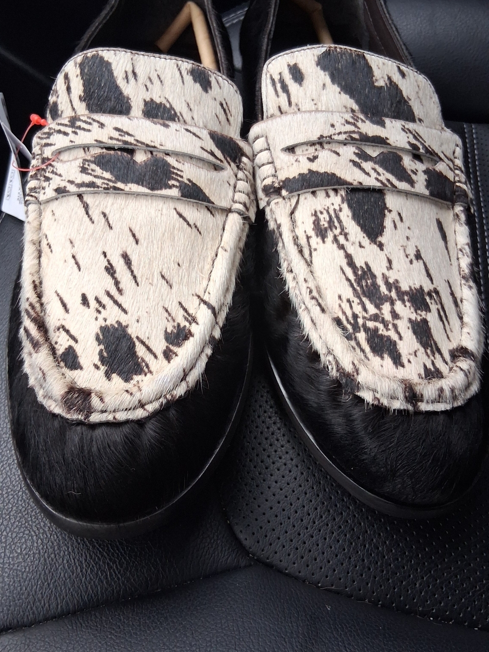 ASOS Brown and White Haircalf Penny Loafers
